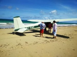 Plane on beach